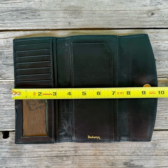 VTG Burberry Leather & Fabric Tri-Fold Wallet - Picture 13 of 13